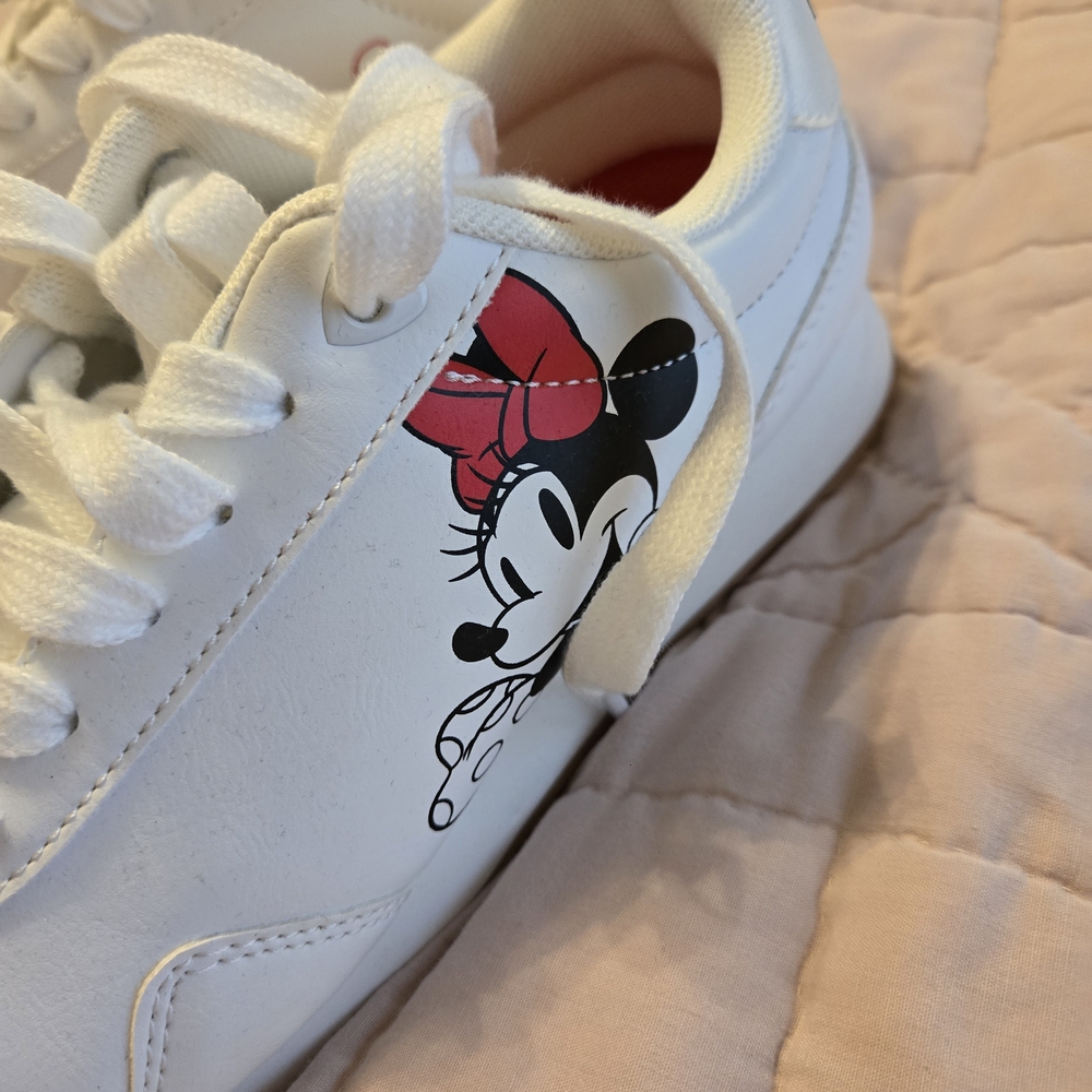 Disney Adult White and Red Minnie Mouse Sneakers